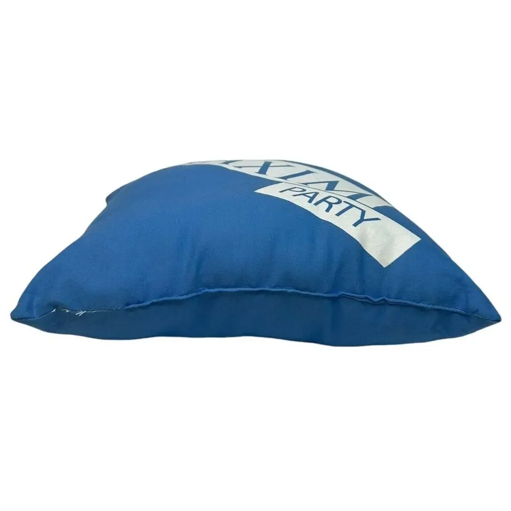 The Maxim Party Blue White Letters Throw Pillow 11‎ x 11